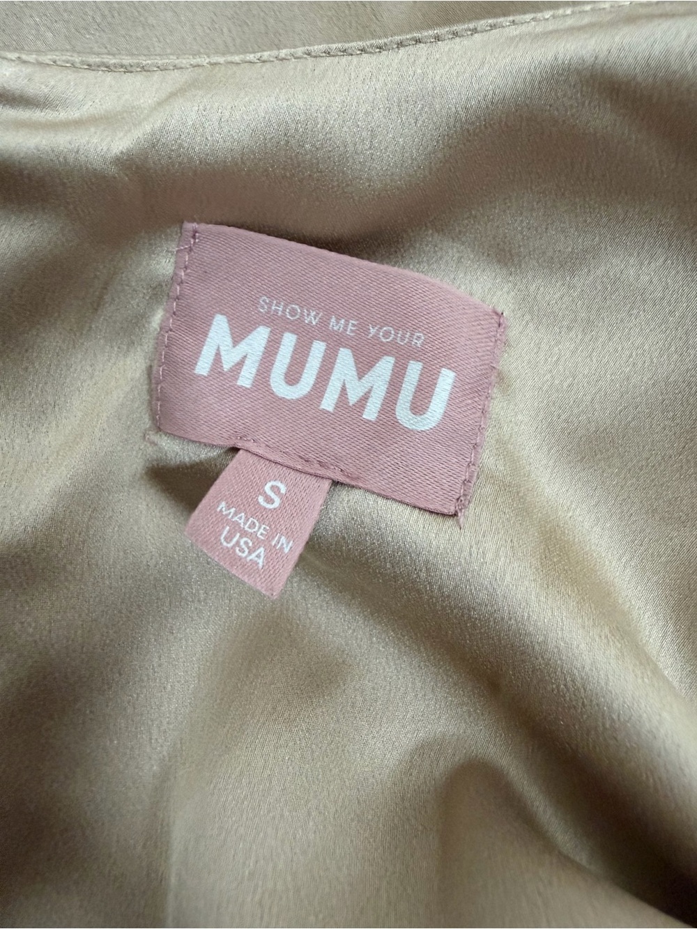 Show Me Your MuMu Gold-Tan Twist-Front Maxi Dress size S - Picture 2 of 5